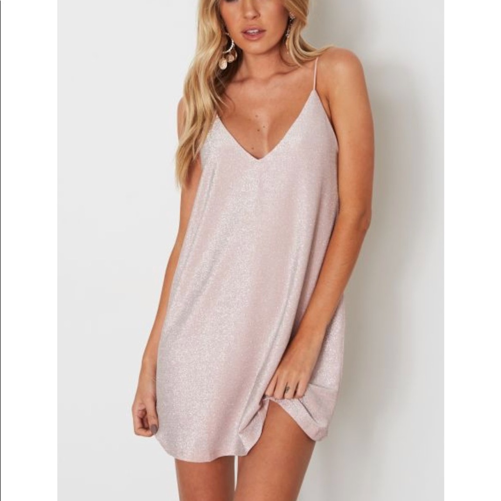 Light Blush Shimmer Spaghetti Strap Dress